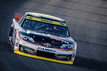 Hamlin flexes his muscles during Saturday's practice sessions