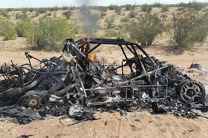 Orlen Team Buggy burnt to a crisp at Dakar
