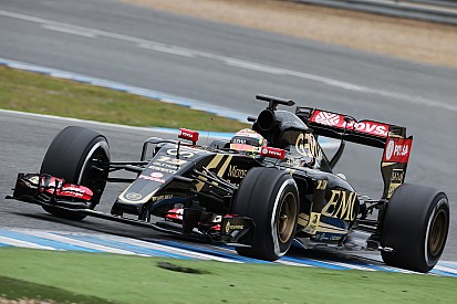 Lotus E23 takes to the track for the first time today at Jerez