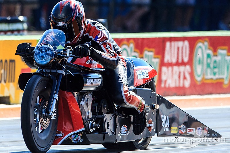 No letup for reigning Pro Stock Motorcycle world champ Andrew Hines at Gainesville
