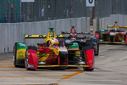Daniel Abt celebrates on Formula E podium in Miami