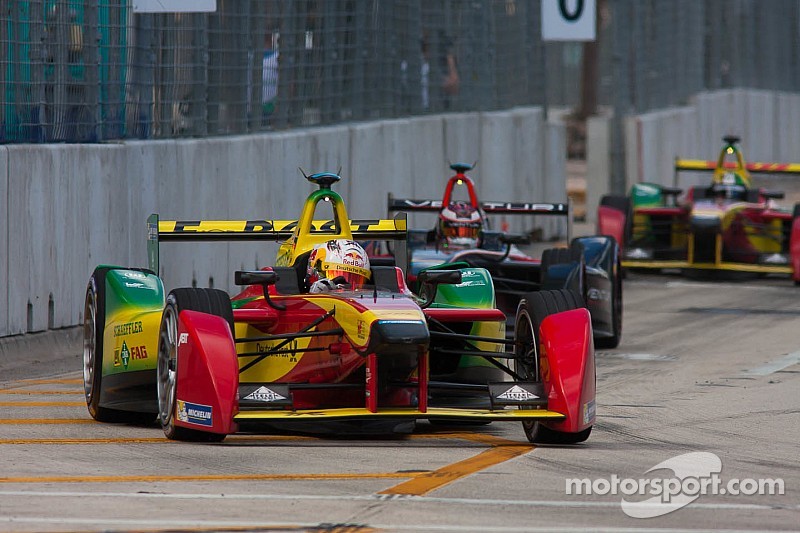 Daniel Abt celebrates on Formula E podium in Miami