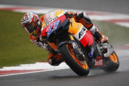 Casey Stoner tops wet final Brno practice, despite crashing early on