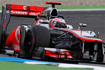 Jenson Button quickest in rain-hit first practice for the German Grand Prix