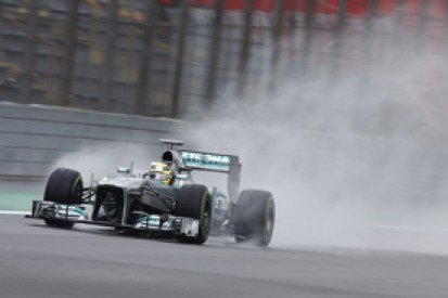 Brazilian GP: Nico Rosberg leads Mercedes one-two in damp practice