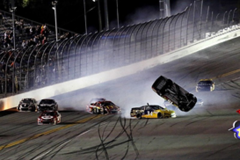 Daytona 500: Denny Hamlin wins Duel two amid huge last-lap crash
