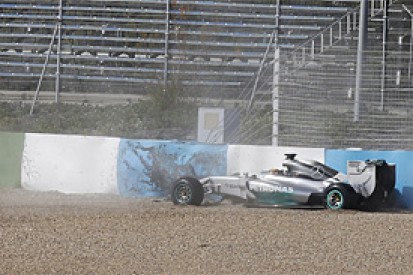 Lewis Hamilton crashes new Mercedes F1 car at Jerez