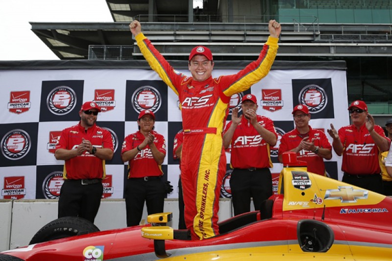 Indianapolis IndyCar: Sebastian Saavedra takes shock pole in wet