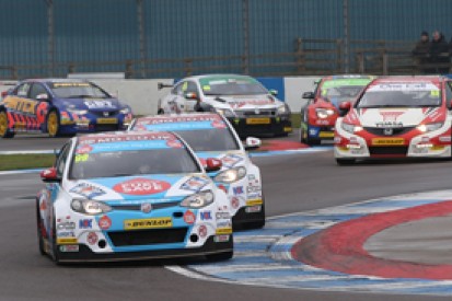 Donington BTCC: Jason Plato leads MG one-two in wet race one