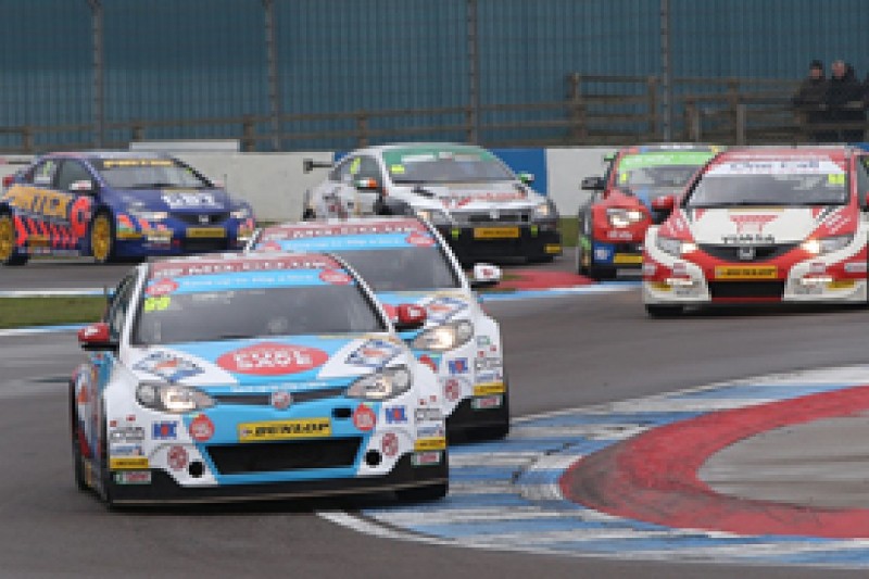Donington BTCC: Jason Plato leads MG one-two in wet race one