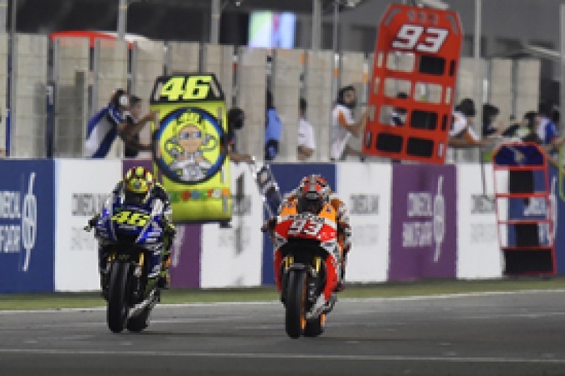 Qatar MotoGP: Marquez beats Rossi in action-packed race