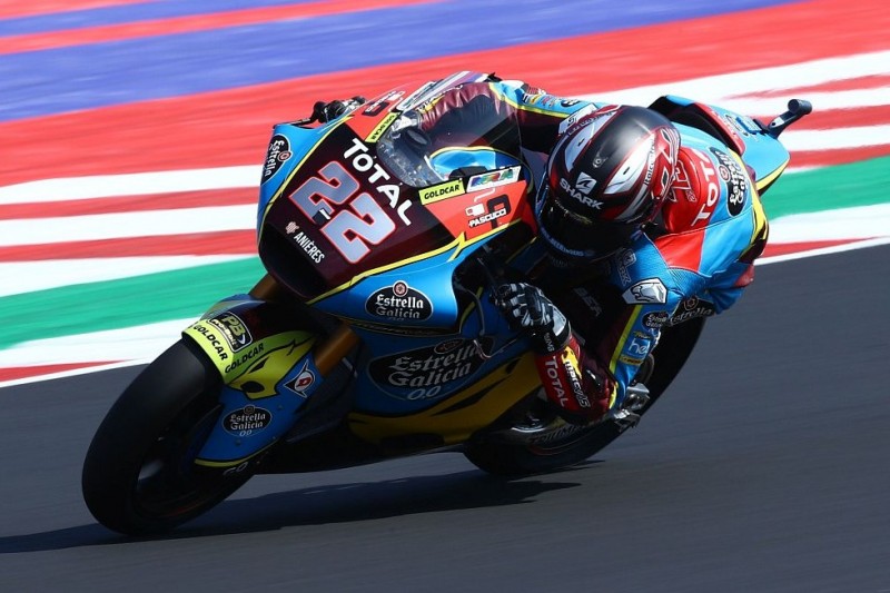 Moto2 Barcelona FT1: Sam Lowes am Vormittag vor Luca Marini