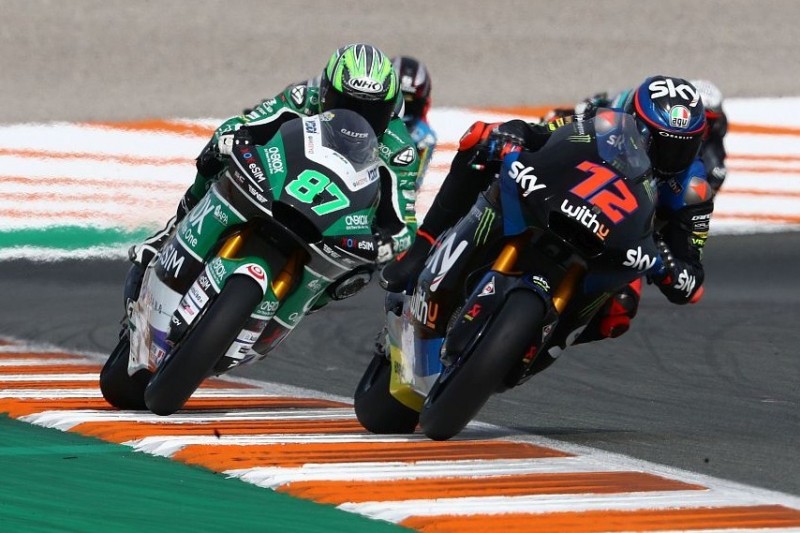 Moto2 FT3 Valencia 2: Marco Bezzecchi führt enges Feld an, Sam Lowes stürzt