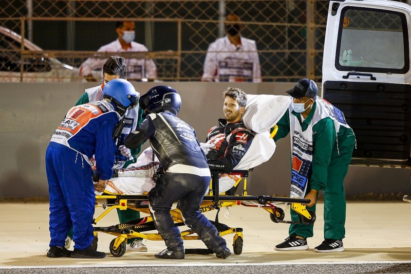 Haas: Grosjean "lucky by being unlucky" in horror Bahrain crash