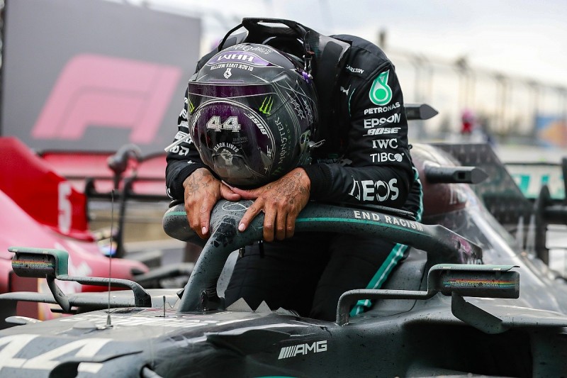 Hamilton told himself to "keep it together" as Turkey victory neared