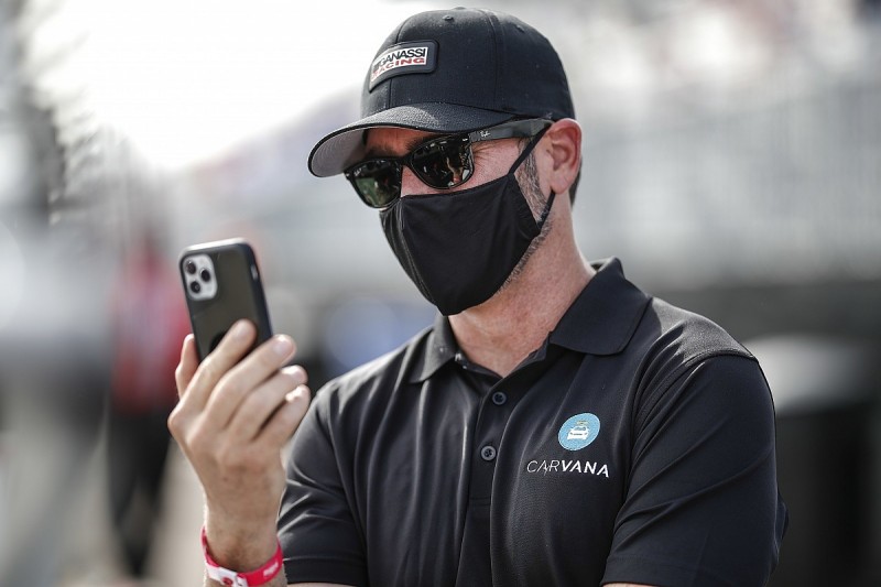 Jimmie Johnson "shaving seconds off at a time" in IndyCar test at Barber