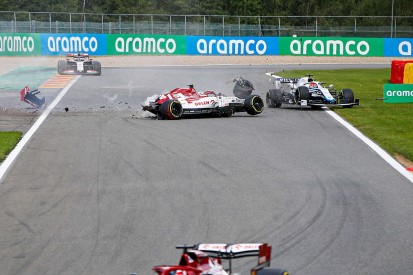 Russell thankful for halo after "scary" F1 Belgian GP crash
