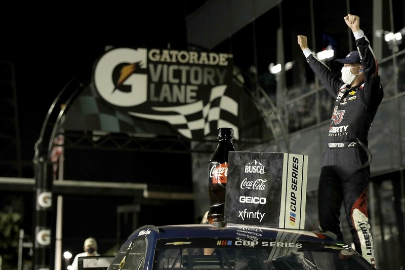 Byron claims first NASCAR Cup win at Daytona, Johnson misses play-offs