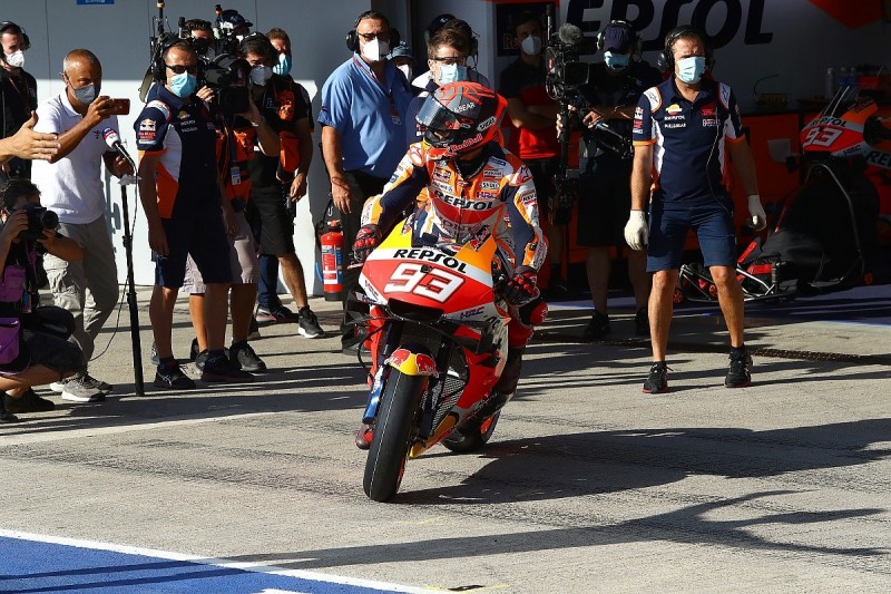 Marquez says he will "sleep well" after attempting to ride in Andalusian MotoGP race