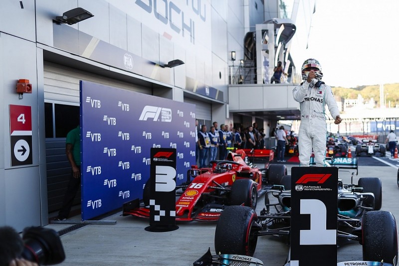 Russian Grand Prix: Hamilton wins after Ferrari's race implodes