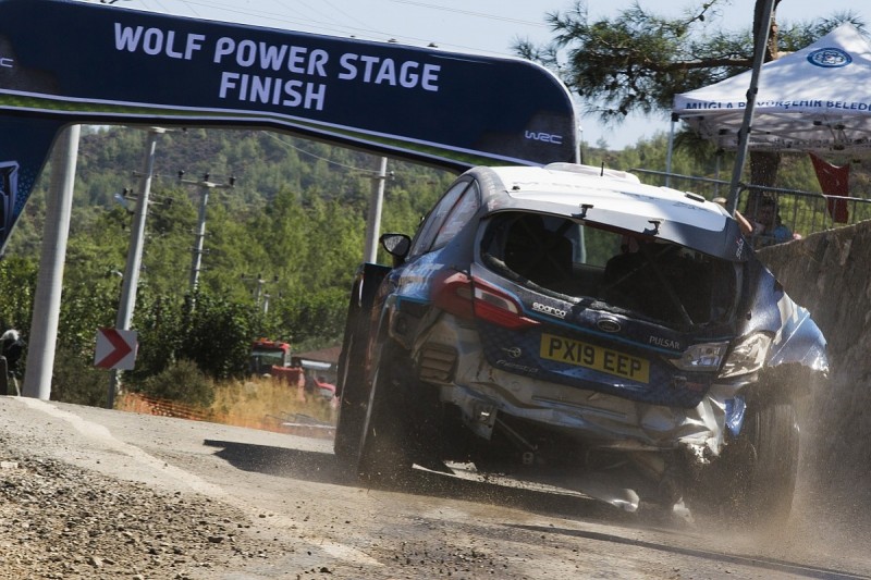 First Fiesta R5 WRC 2 win followed roll, ditch tyre change