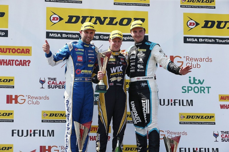 BTCC Thruxton: Adam Morgan wins red-flagged chaotic race one