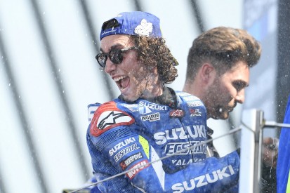 Rins just beats Marquez to win thrilling MotoGP race at Silverstone