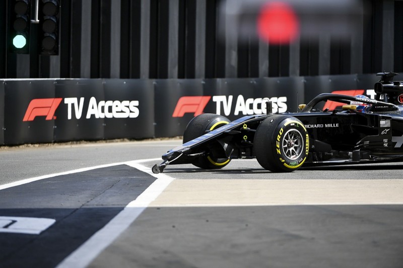 Grosjean explains "awkward" Haas Silverstone practice pitlane spin