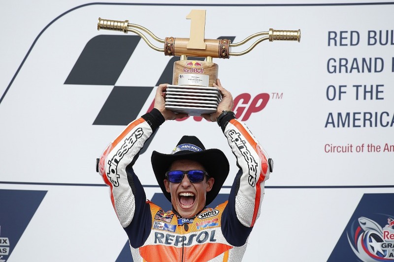 Marc Marquez dominates Austin MotoGP again in crash-strewn race