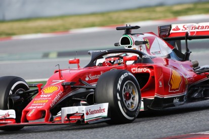 Kimi Raikkonen tests F1's halo head protection system on Ferrari