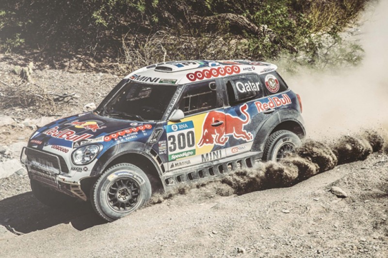 Al-Attiyah wins Dakar stage for Mini, Loeb crashes and loses lead