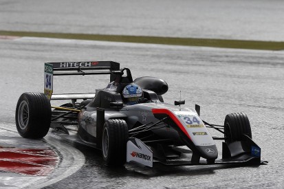 Jake Hughes and Callum Ilott take wet-weather poles in European F3