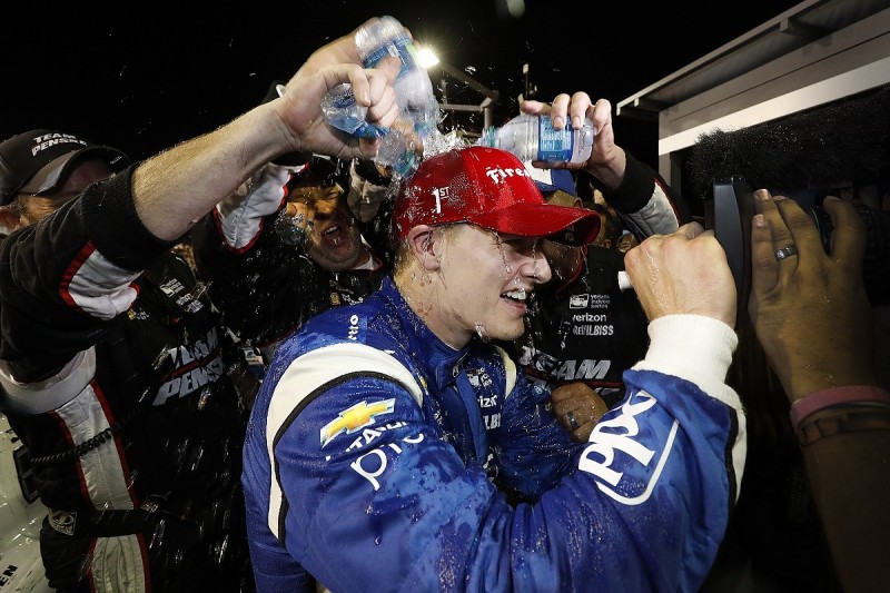Gateway IndyCar: Newgarden wins after brush with Pagenaud