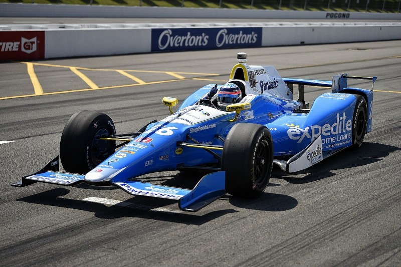 Pocono IndyCar: Sato on pole, Castroneves and Hunter-Reay crash