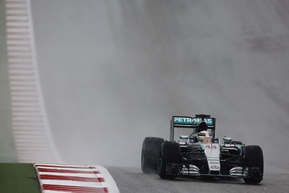 US GP: Lewis Hamilton fastest in very wet final practice session