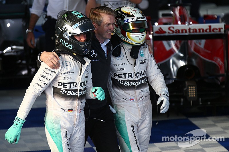 Hamilton and Rosberg work together to keep ahead of Ferrari
