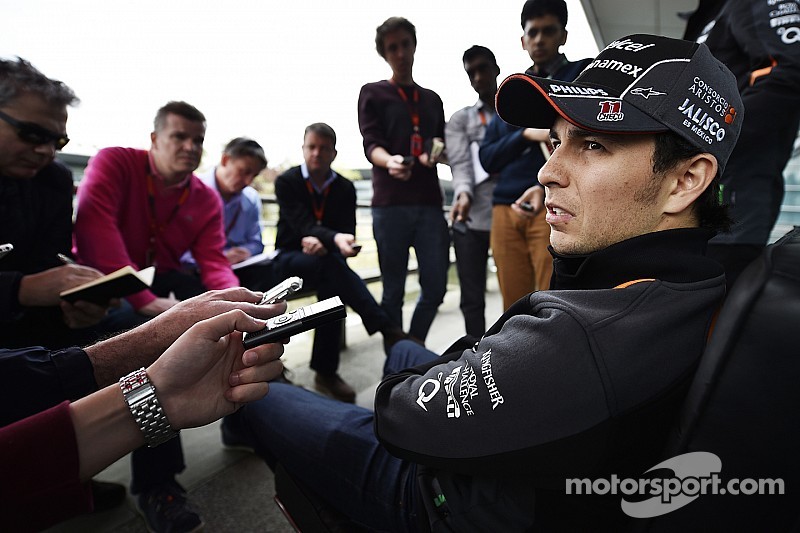 Sergio Perez, Sahara Force India F1 con los medios