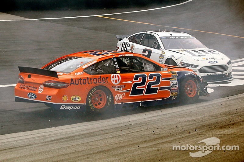 Penske teammates collide as rain comes down at Bristol