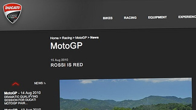 La gaffe del sito ufficiale Ducati