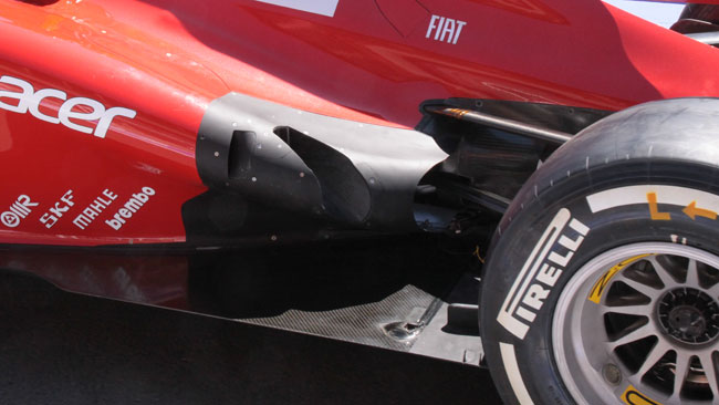 Nuova soluzione degli scarichi sulla Ferrari F2012