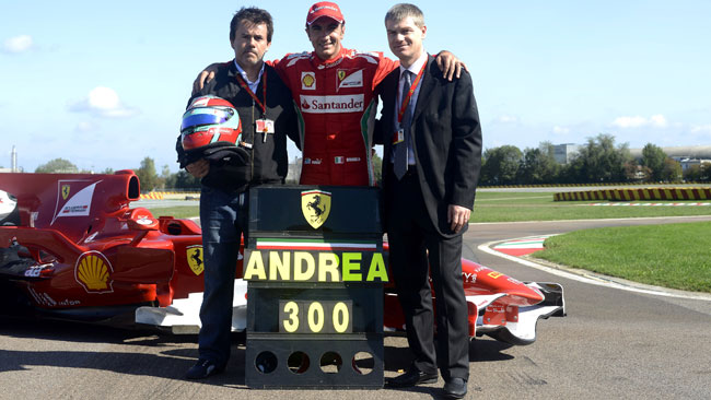 Bertolini festeggia i 300 collaudi di monoposto Ferrari