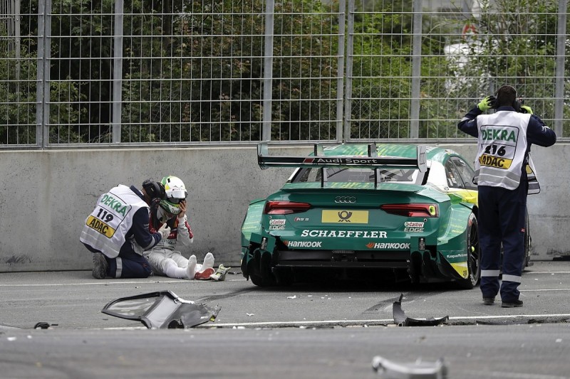 Mike Rockenfeller suffers foot injury in Norisring DTM crash
