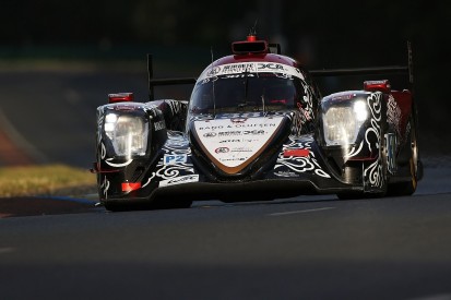 #2 Porsche closing on race-leading #38 LMP2 ORECA in 22nd hour