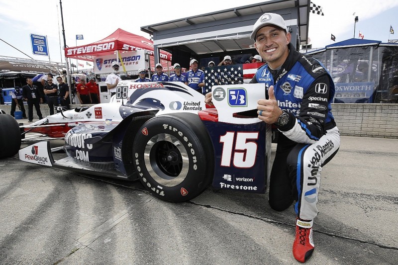 Rahal takes first IndyCar pole since 2009 in Detroit