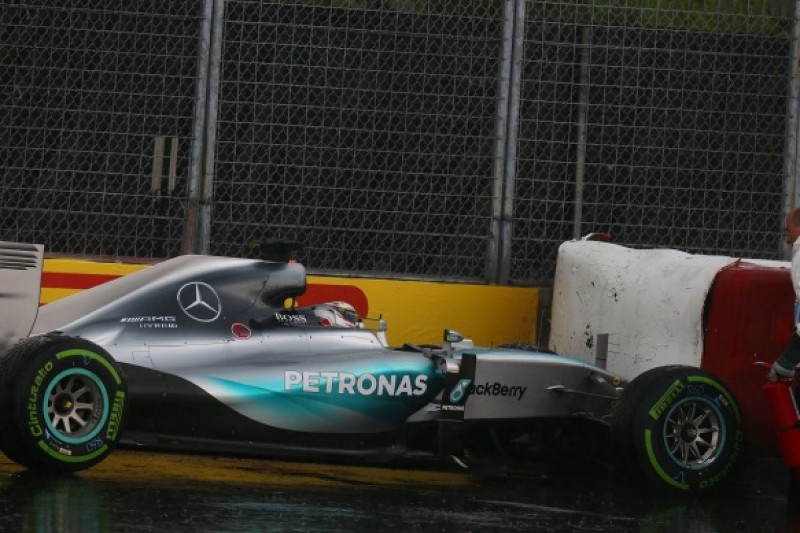 Canadian GP: Lewis Hamilton fastest then crashes in wet F1 practice