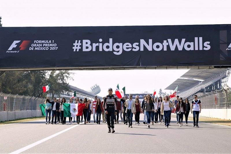 Sergio Perez backs anti-Trump policies #BridgesNotWalls campaign