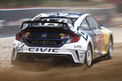 Jenson Button tests Honda Civic rallycross car in America