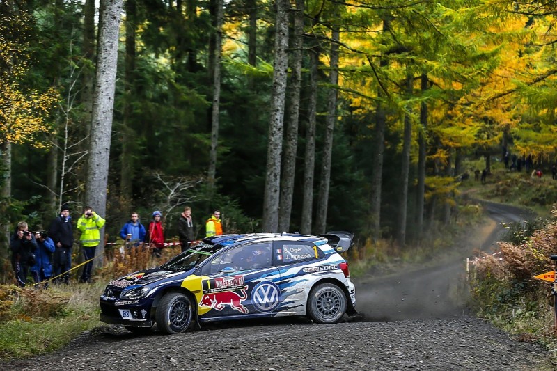 Rally GB: Sebastien Ogier leads despite transmission scare