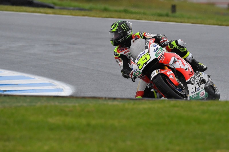 Australian MotoGP: LCR Honda's Crutchlow leads Rossi in wet FP1