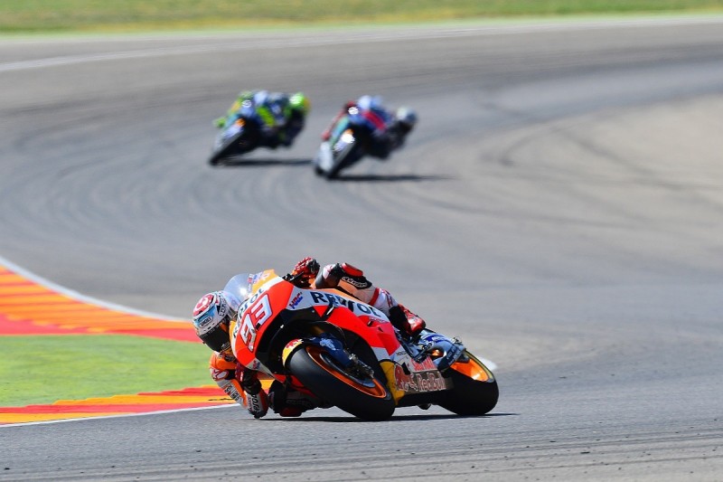 MotoGP Aragon: Marc Marquez fights back from error to beat Yamahas